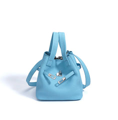 Authentic Pebbled Grain Leather Bucket Shoulder Bag, Luxury Silver Buckle Handbag | Spacious Crossbody Shoulder Bag for Women Authentic Pebbled Grain Leather Bucket Shoulder Bag, Luxury Silver Buckle Handbag | Spacious Crossbody Shoulder Bag for Women