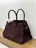 Autumn & Winter Italian Suede Leather Large Commuter Tote, Fashion Women's Shoulder & Crossbody Bag