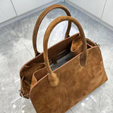 Autumn & Winter Italian Suede Leather Large Commuter Tote, Fashion Women's Shoulder & Crossbody Bag