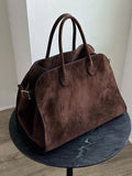 Autumn & Winter Italian Suede Leather Large Commuter Tote, Fashion Women's Shoulder & Crossbody Bag