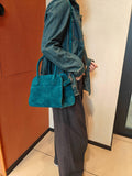 Autumn & Winter Italian Suede Leather Large Commuter Tote, Fashion Women's Shoulder & Crossbody Bag