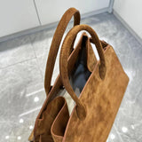 Autumn & Winter Italian Suede Leather Large Commuter Tote, Fashion Women's Shoulder & Crossbody Bag