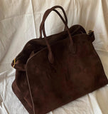 Autumn & Winter Italian Suede Leather Large Commuter Tote, Fashion Women's Shoulder & Crossbody Bag