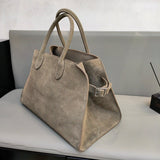 Autumn & Winter Italian Suede Leather Large Commuter Tote, Fashion Women's Shoulder & Crossbody Bag
