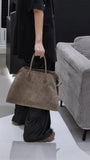 Autumn & Winter Italian Suede Leather Large Commuter Tote, Fashion Women's Shoulder & Crossbody Bag