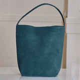 Autumn & Winter Suede Leather Bucket Bag | Women's Minimalist Shoulder Tote
