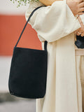 Autumn & Winter Suede Leather Bucket Bag | Women's Minimalist Shoulder Tote