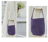 Autumn & Winter Suede Leather Bucket Bag | Women's Minimalist Shoulder Tote