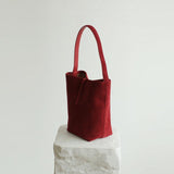 Autumn & Winter Suede Leather Bucket Bag | Women's Minimalist Shoulder Tote