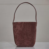 Autumn & Winter Suede Leather Bucket Bag | Women's Minimalist Shoulder Tote