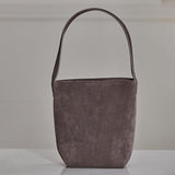 Autumn & Winter Suede Leather Bucket Bag | Women's Minimalist Shoulder Tote