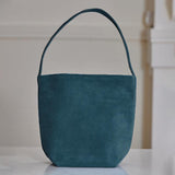 Autumn & Winter Suede Leather Bucket Bag | Women's Minimalist Shoulder Tote