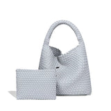 Handwoven Large Vegan Leather Tote Bag for Women