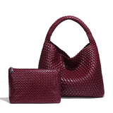 Handwoven Large Vegan Leather Tote Bag for Women