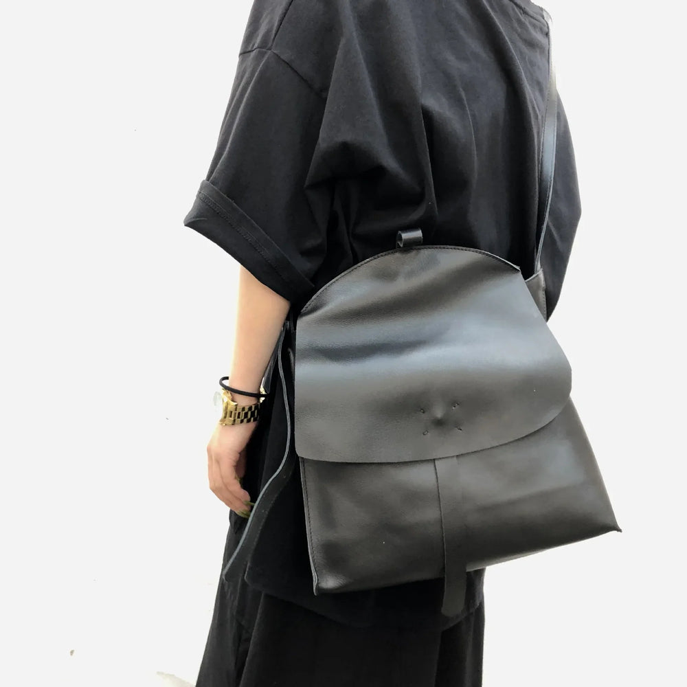 Black Shoulder 4 in 1, Convertible Backpack, Handcrafted Shoulder Bag, Leather Crossbody, Handbag With Long Strap, Women Backpack Bag - Image 6