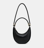 Braided Strap Lambskin Leather Hobo Bag | Handheld, Shoulder, and Crossbody Crescent Bag