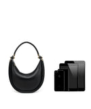 Braided Strap Lambskin Leather Hobo Bag | Handheld, Shoulder, and Crossbody Crescent Bag
