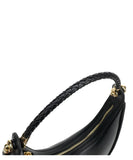 Braided Strap Lambskin Leather Hobo Bag | Handheld, Shoulder, and Crossbody Crescent Bag