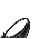 Braided Strap Lambskin Leather Hobo Bag | Handheld, Shoulder, and Crossbody Crescent Bag