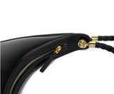 Braided Strap Lambskin Leather Hobo Bag | Handheld, Shoulder, and Crossbody Crescent Bag