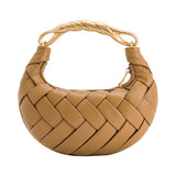 Braided Handcrafted Vegan Leather Handbag with Twisted Silver-Tone Handbag | Shoulder Bag | Party Bag