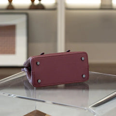 Calfskin Leather Wave-Cut Hollow Out Shoulder Bag, Scalloped Laser-Cut Handbag, Fashion Designer Bag Calfskin Leather Wave-Cut Hollow Out Shoulder Bag, Scalloped Laser-Cut Handbag, Fashion Designer Bag