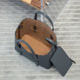 Calfskin Leather Wave-Cut Hollow Out Shoulder Bag, Scalloped Laser-Cut Handbag, Fashion Designer Bag