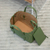 Calfskin Leather Wave-Cut Hollow Out Shoulder Bag, Scalloped Laser-Cut Handbag, Fashion Designer Bag