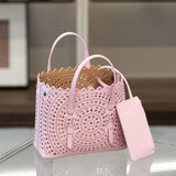 Calfskin Leather Wave-Cut Hollow Out Shoulder Bag, Scalloped Laser-Cut Handbag, Fashion Designer Bag