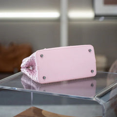 Calfskin Leather Wave-Cut Hollow Out Shoulder Bag, Scalloped Laser-Cut Handbag, Fashion Designer Bag Calfskin Leather Wave-Cut Hollow Out Shoulder Bag, Scalloped Laser-Cut Handbag, Fashion Designer Bag