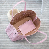 Calfskin Leather Wave-Cut Hollow Out Shoulder Bag, Scalloped Laser-Cut Handbag, Fashion Designer Bag