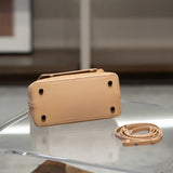 Calfskin Leather Wave-Cut Hollow Out Shoulder Bag, Scalloped Laser-Cut Handbag, Fashion Designer Bag