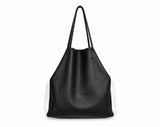 Custom Handcrafted Soft Grain Cowhide Leather Tote | Large Two-Tone Shoulder Bag for Laptop & Travel