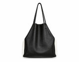 Custom Handcrafted Soft Grain Cowhide Leather Tote | Large Two-Tone Shoulder Bag for Laptop & Travel
