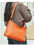 Small Cowhide Leather Shoulder Bag | Stylish Everyday Crossbody Purse
