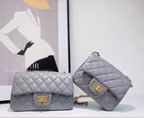 Classic Caviar/Lambskin Flap Bag with Chain Ball | Genuine Caviar Leather Crossbody Bag, Leather Shoulder Purse, Chain Strap Lock Bag, Christmas Gift