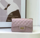 Classic Caviar/Lambskin Flap Bag with Chain Ball | Genuine Caviar Leather Crossbody Bag, Leather Shoulder Purse, Chain Strap Lock Bag, Christmas Gift