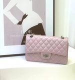 Classic Caviar/Lambskin Flap Bag with Chain Ball | Genuine Caviar Leather Crossbody Bag, Leather Shoulder Purse, Chain Strap Lock Bag, Christmas Gift