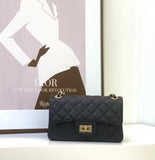 Classic Caviar/Lambskin Flap Bag with Chain Ball | Genuine Caviar Leather Crossbody Bag, Leather Shoulder Purse, Chain Strap Lock Bag, Christmas Gift