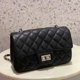 Classic Caviar/Lambskin Flap Bag with Chain Ball | Genuine Caviar Leather Crossbody Bag, Leather Shoulder Purse, Chain Strap Lock Bag, Christmas Gift