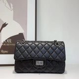 Classic Caviar/Lambskin Flap Bag with Chain Ball | Genuine Caviar Leather Crossbody Bag, Leather Shoulder Purse, Chain Strap Lock Bag, Christmas Gift