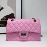 Classic Caviar/Lambskin Flap Bag with Chain Ball | Genuine Caviar Leather Crossbody Bag, Leather Shoulder Purse, Chain Strap Lock Bag, Christmas Gift