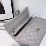 Classic Caviar/Lambskin Flap Bag with Chain Ball | Genuine Caviar Leather Crossbody Bag, Leather Shoulder Purse, Chain Strap Lock Bag, Christmas Gift