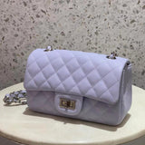 Classic Caviar/Lambskin Flap Bag with Chain Ball | Genuine Caviar Leather Crossbody Bag, Leather Shoulder Purse, Chain Strap Lock Bag, Christmas Gift