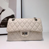 Classic Caviar/Lambskin Flap Bag with Chain Ball | Genuine Caviar Leather Crossbody Bag, Leather Shoulder Purse, Chain Strap Lock Bag, Christmas Gift