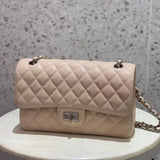 Classic Caviar/Lambskin Flap Bag with Chain Ball | Genuine Caviar Leather Crossbody Bag, Leather Shoulder Purse, Chain Strap Lock Bag, Christmas Gift