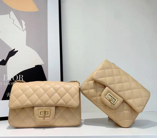 Classic Caviar/Lambskin Flap Bag with Chain Ball | Genuine Caviar Leather Crossbody Bag, Leather Shoulder Purse, Chain Strap Lock Bag, Christmas Gift