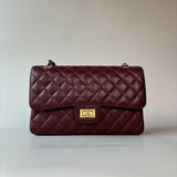 Classic Genuine Caviar Leather Handbag, Crossbody Bag, Classic Flap Bag Caviar, Leather Shoulder Purse, Chain Strap Lock Bag, Christmas Gift