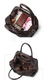 Classic Premium Leather Large Travel Tote Bag | Genuine Leather Women's Shoulder Weekend and Crossbody Bag