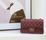 Classic Caviar/Lambskin Flap Bag with Chain Ball | Genuine Caviar Leather Crossbody Bag, Leather Shoulder Purse, Chain Strap Lock Bag, Christmas Gift